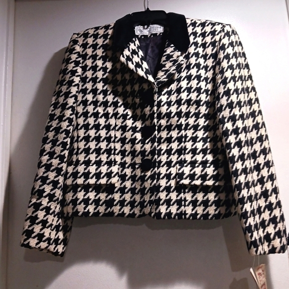 NWT Vintage Evan Picone Houndstooth wool blazer - Picture 7 of 15